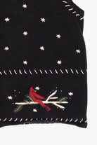 Vintage Hand Embroidered Black Christopher & Banks Ugly Christmas Vest (1990s)