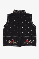 Vintage Hand Embroidered Black Christopher & Banks Ugly Christmas Vest (1990s)