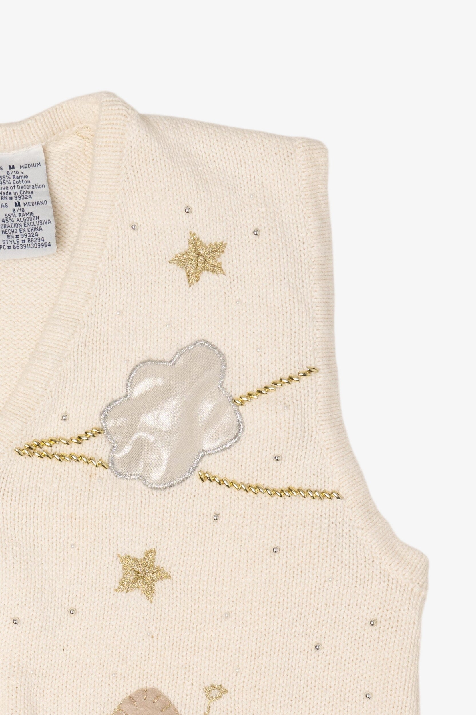 Vintage White Bobbie Brooks Angels Ugly Christmas Vest (1990s)