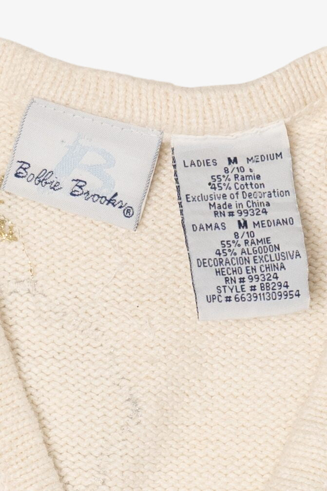 Vintage White Bobbie Brooks Angels Ugly Christmas Vest (1990s)