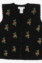 Vintage Black Victoria Jones Bells Ugly Christmas Vest (1990s)