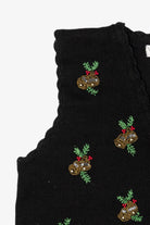Vintage Black Victoria Jones Bells Ugly Christmas Vest (1990s)