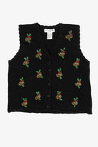Vintage Black Victoria Jones Bells Ugly Christmas Vest (1990s)