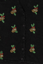 Vintage Black Victoria Jones Bells Ugly Christmas Vest (1990s)