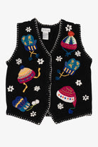 Vintage Black B.P Design Winter Clothes Ugly Christmas Vest (1990s)