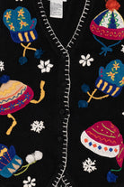 Vintage Black B.P Design Winter Clothes Ugly Christmas Vest (1990s)