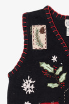 Vintage Black Basic Editions Ugly Christmas Vest (1990s)