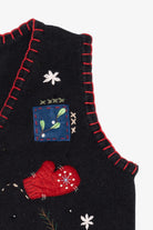 Vintage Black Basic Editions Ugly Christmas Vest (1990s)