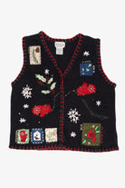 Vintage Black Basic Editions Ugly Christmas Vest (1990s)
