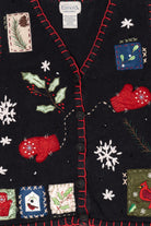 Vintage Black Basic Editions Ugly Christmas Vest (1990s)