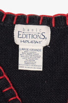 Vintage Black Basic Editions Ugly Christmas Vest (1990s)
