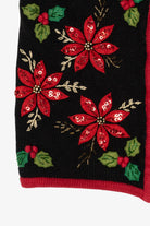 Vintage Black Inspire Poinsettias Ugly Christmas Vest (1990s)
