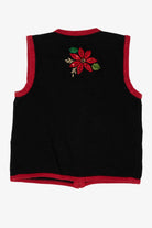 Vintage Black Inspire Poinsettias Ugly Christmas Vest (1990s)