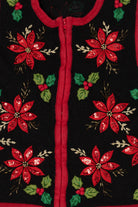 Vintage Black Inspire Poinsettias Ugly Christmas Vest (1990s)