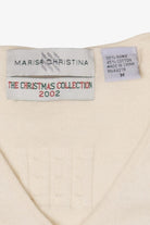 Vintage White Marisa Christina Fireplace Presents Ugly Christmas Cardigan (2000s)