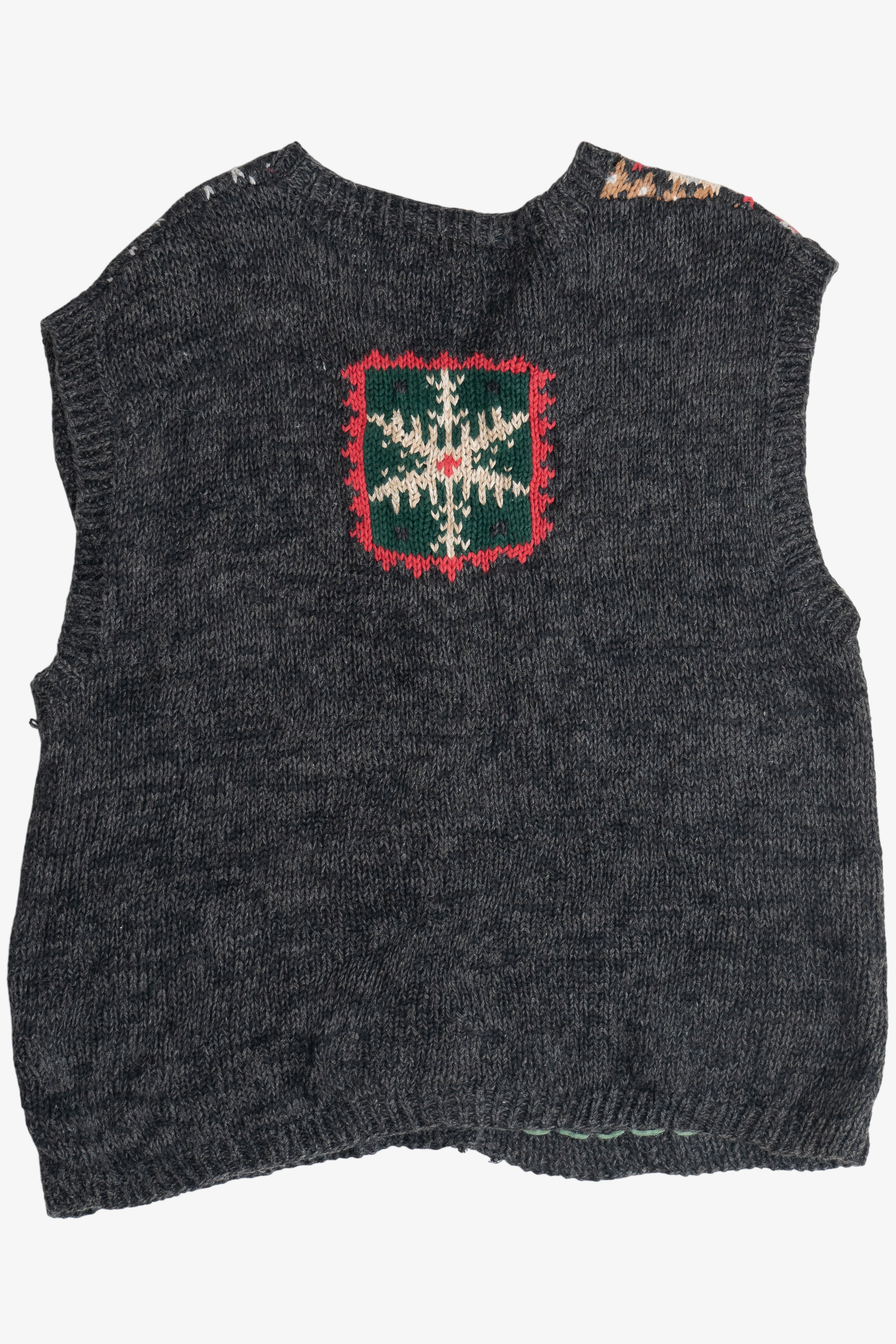 Vintage Eagle's Eye Santa & His Sleigh Ugly Christmas Vest (1990s)