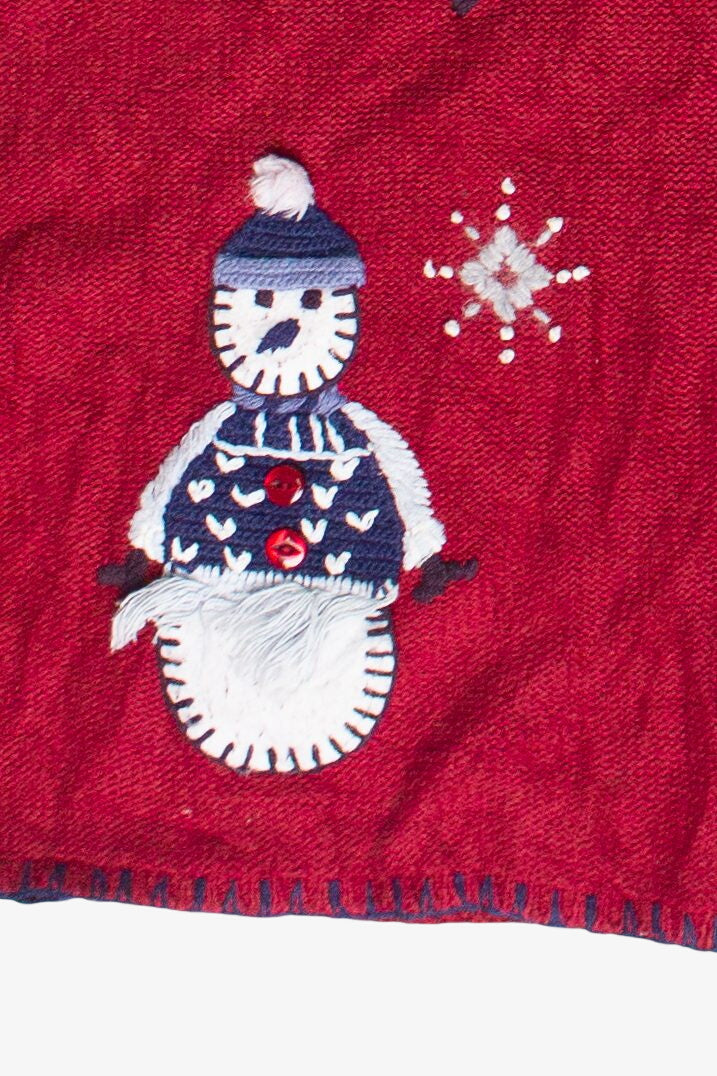 Vintage North Crest Snowman Embroidered Ugly Christmas Vest (2000s)