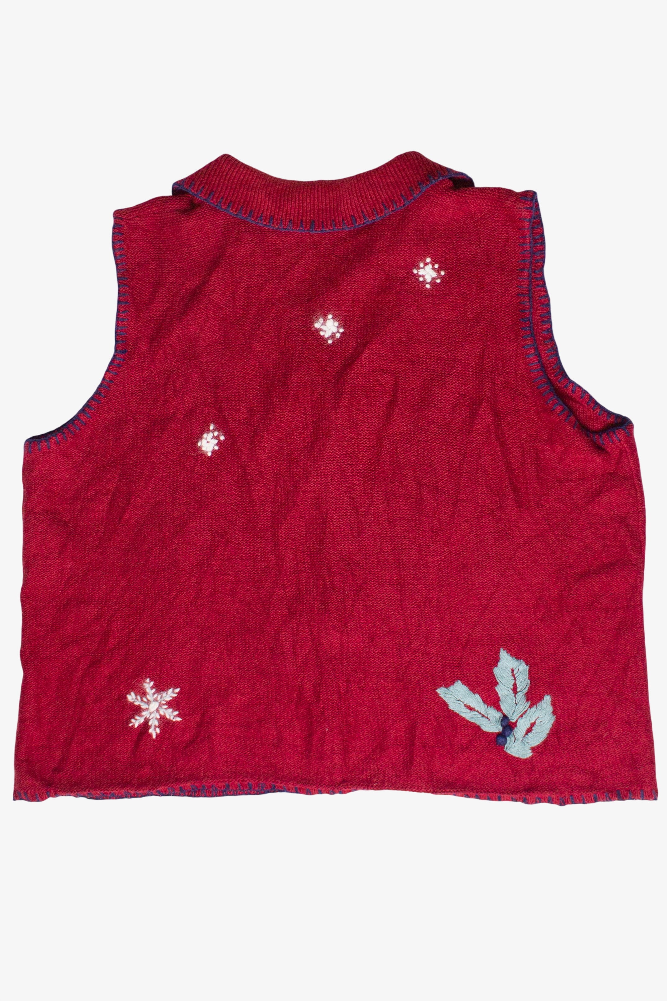 Vintage North Crest Snowman Embroidered Ugly Christmas Vest (2000s)