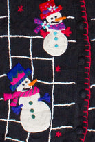 Vintage Embroidered Snowmen Ugly Christmas Vest (2000s)