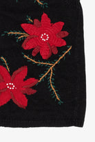Vintage Black Capacity Cardinals And Poinsettias Ugly Christmas Vest (1990s)