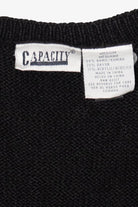 Vintage Black Capacity Cardinals And Poinsettias Ugly Christmas Vest (1990s)