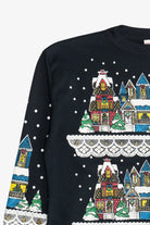 Vintage Snowy City Christmas On Main Street Ugly Christmas Sweatshirt (1980s)