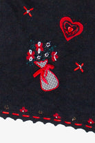 Vintage Koret Ribbon Button Patch Ugly Christmas Vest (1990s)