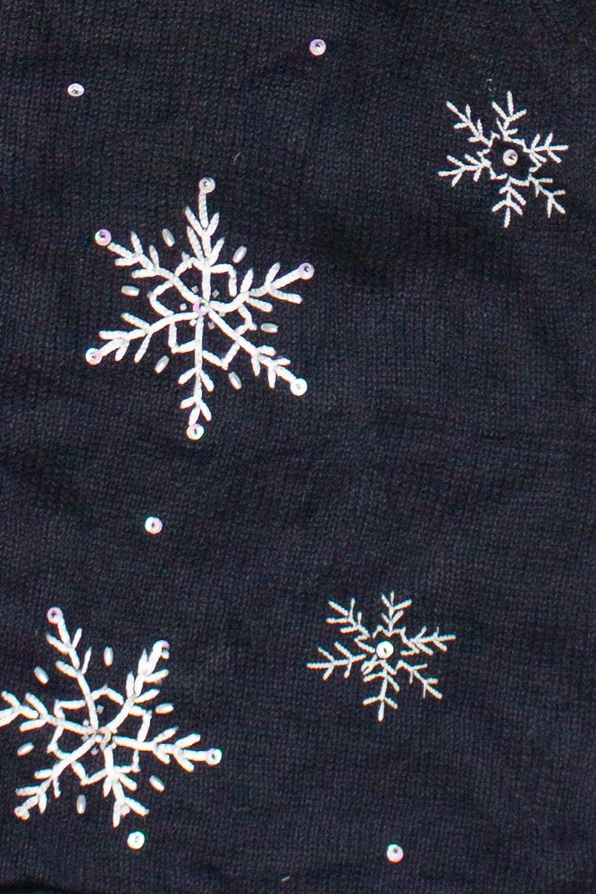 Vintage Embroidered Beaded Snowflakes Ugly Christmas Vest