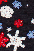 Vintage Beaded Snowflake Appliques Ugly Christmas Vest