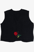 Vintage Poinsettia Stems Ugly Christmas Vest (1990s)