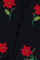 Vintage Poinsettia Stems Ugly Christmas Vest (1990s)