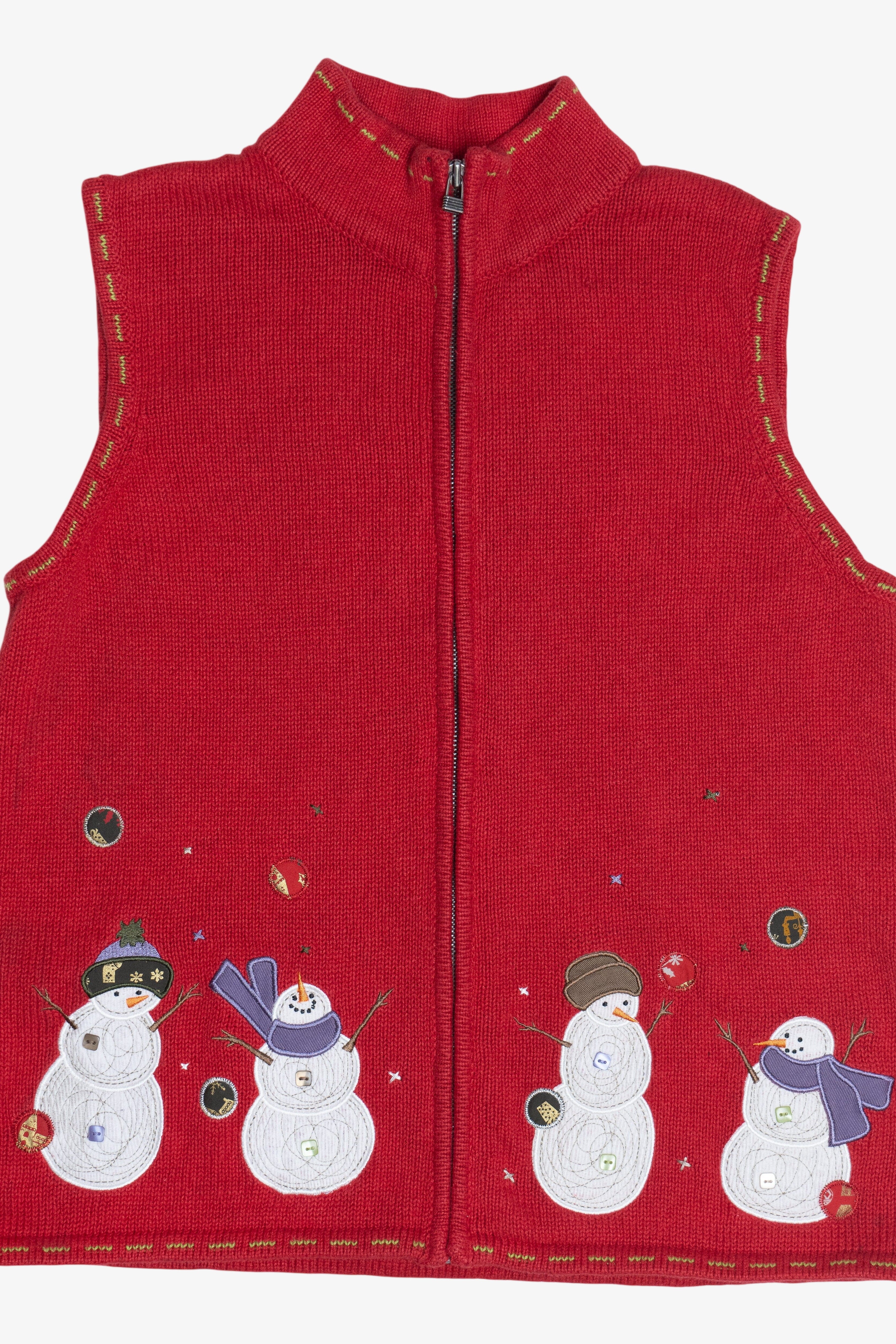 Vintage Christopher & Banks Snowmen Ugly Christmas Vest (1990s)