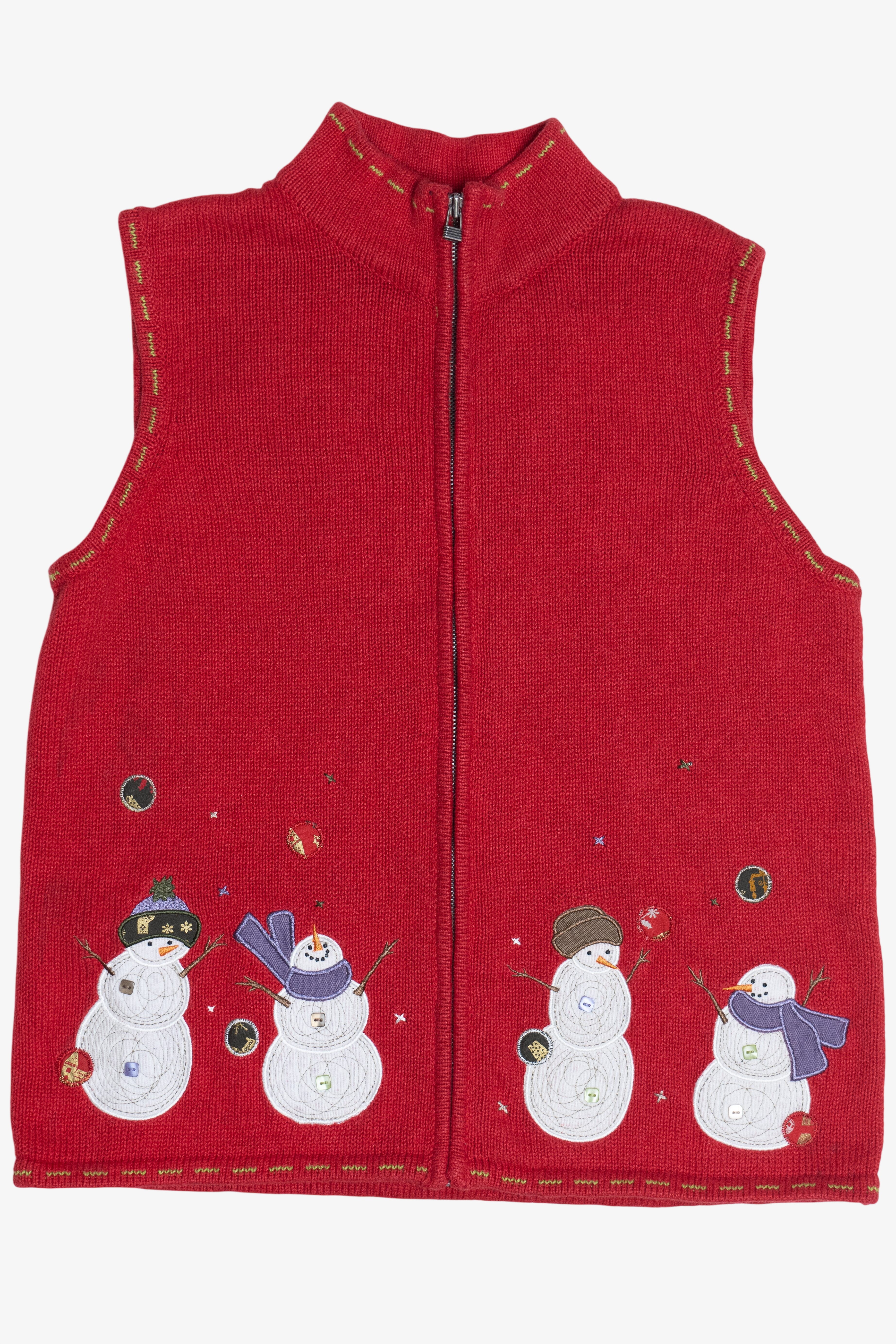 Vintage Christopher & Banks Snowmen Ugly Christmas Vest (1990s)