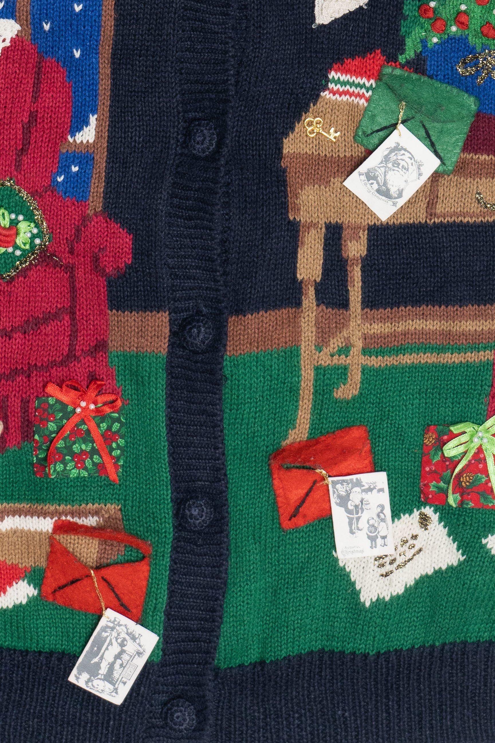 Vintage Susan Bristol Letters To Santa Ugly Christmas Cardigan (1990s)