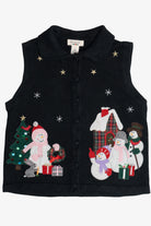 Vintage Bechamel Snowmen Family Ugly Christmas Vest (1990s)
