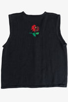 Vintage Bobbie Brooks Poinsettia Ugly Christmas Vest (1990s)