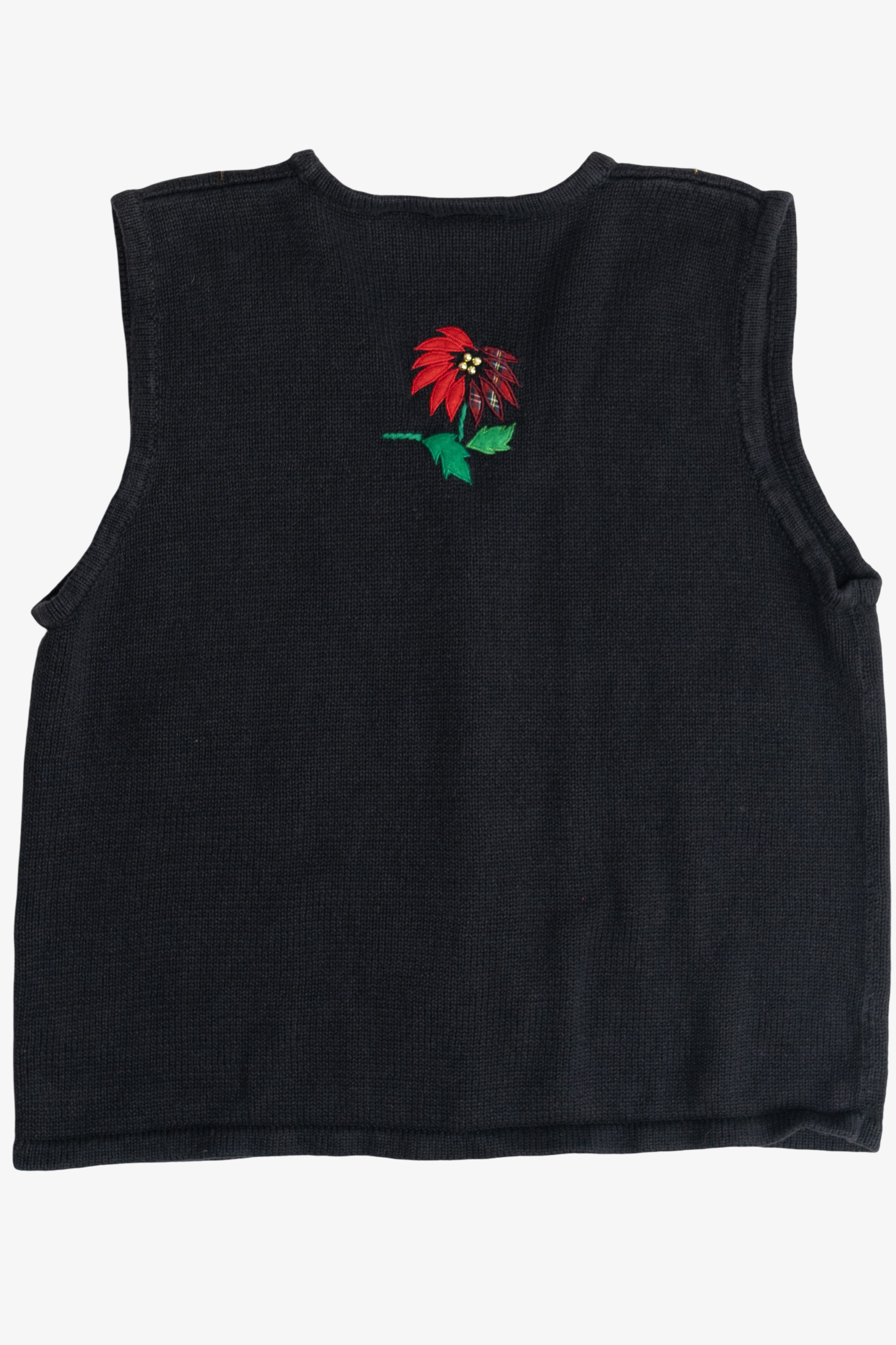 Vintage Bobbie Brooks Poinsettia Ugly Christmas Vest (1990s)