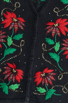 Vintage Bobbie Brooks Poinsettia Ugly Christmas Vest (1990s)
