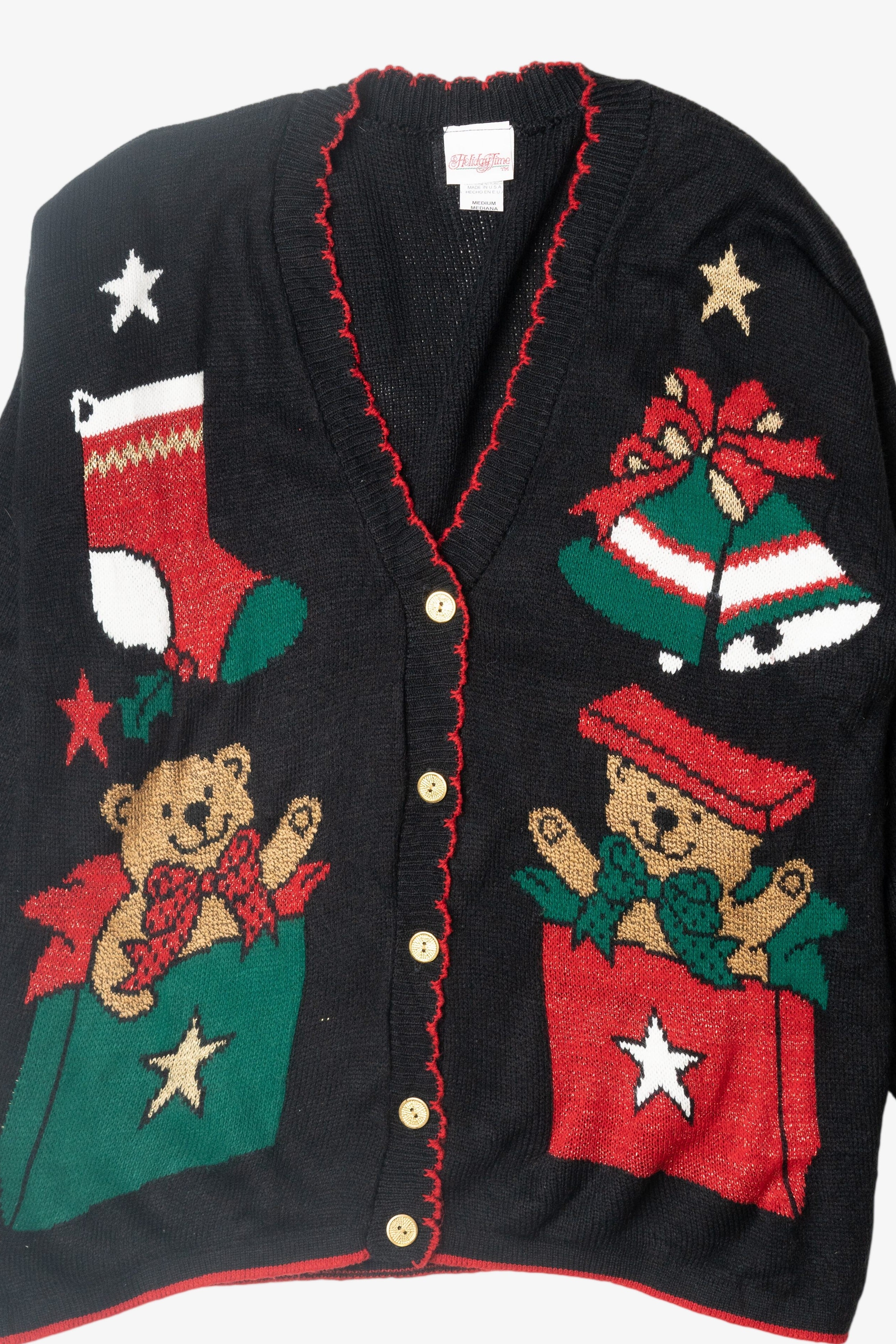 Vintage Bears Button Ugly Christmas Cardigan (1980s)