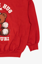 Vintage Red Teddy Bear Santa "A Bear Hug From Missouri" Ugly Christmas Sweatshirt (1990s)
