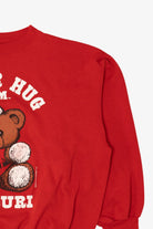 Vintage Red Teddy Bear Santa "A Bear Hug From Missouri" Ugly Christmas Sweatshirt (1990s)