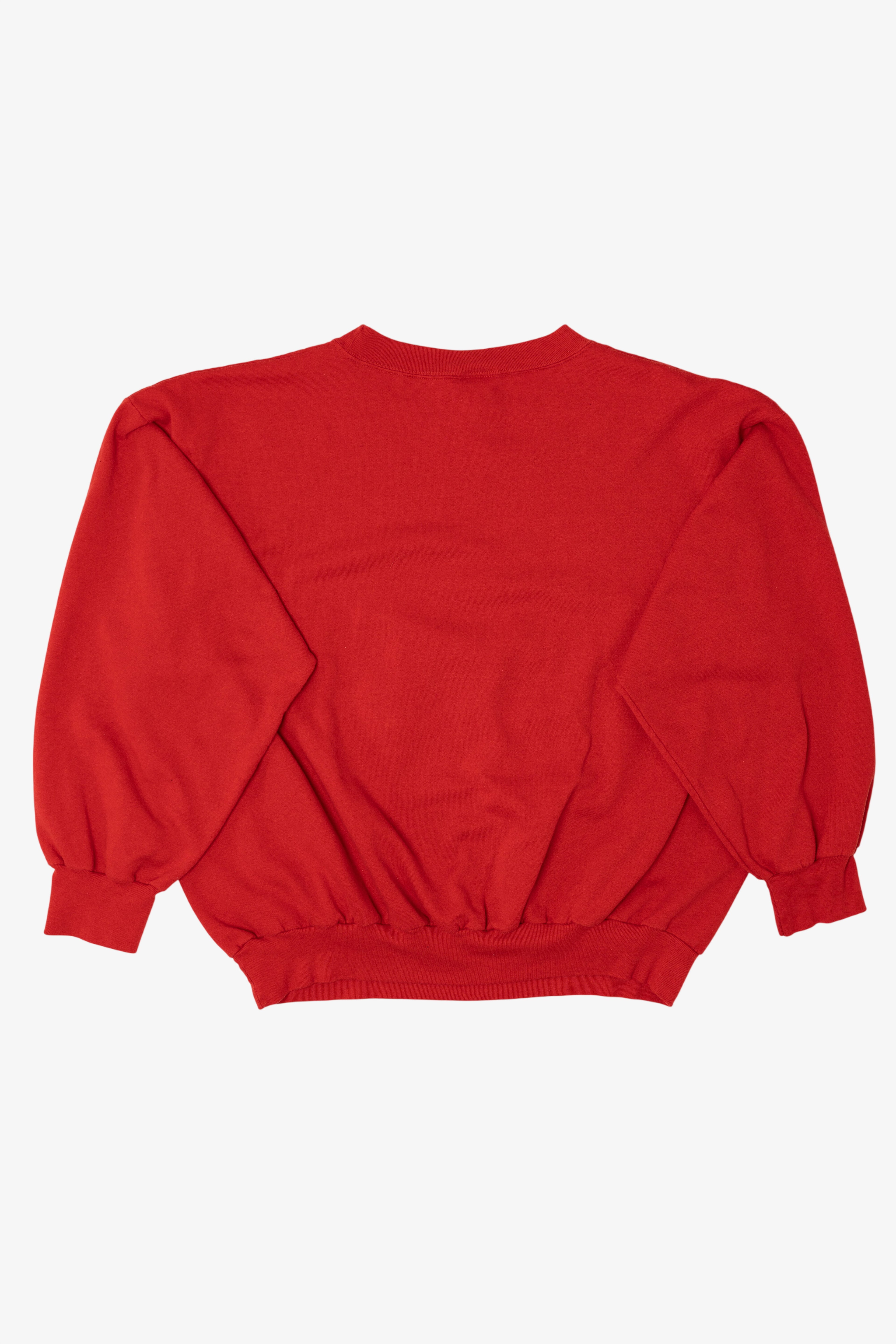 Vintage Red Teddy Bear Santa "A Bear Hug From Missouri" Ugly Christmas Sweatshirt (1990s)