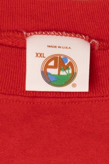 Vintage Red Teddy Bear Santa "A Bear Hug From Missouri" Ugly Christmas Sweatshirt (1990s)