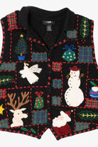 Vintage Black Segue Ugly Christmas Vest (1990s)