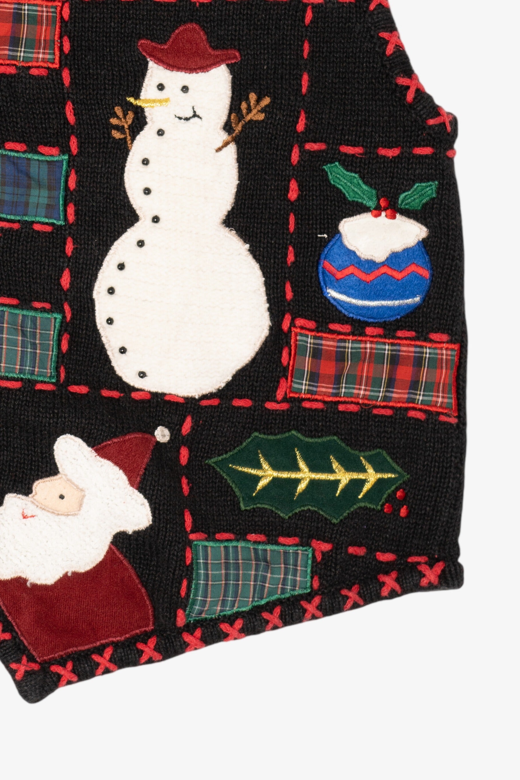 Vintage Black Segue Ugly Christmas Vest (1990s)