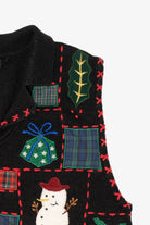 Vintage Black Segue Ugly Christmas Vest (1990s)