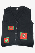 Candy Canes Vintage Ugly Christmas Sweater Vest (1990s)