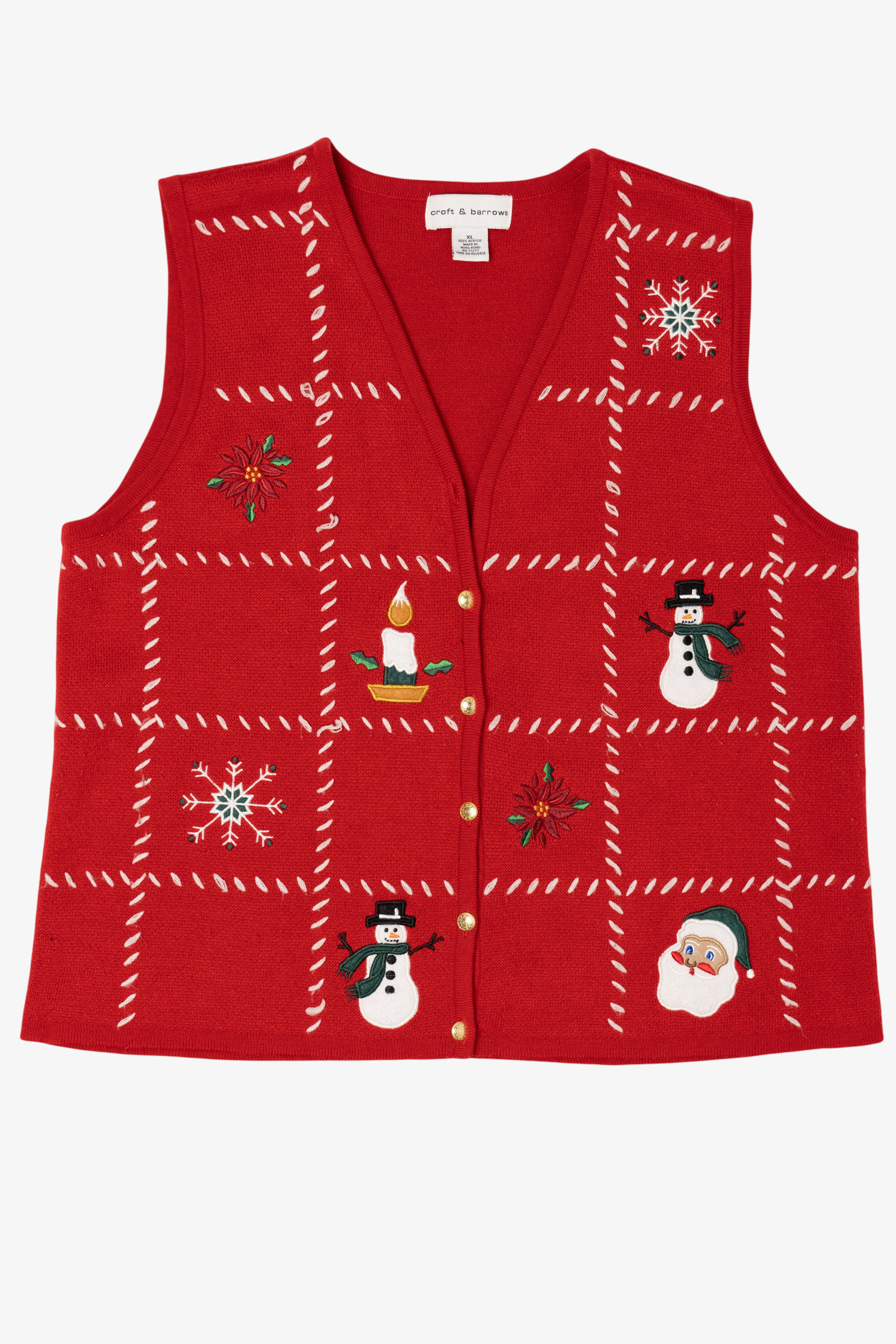 Vintage Red Croft & Barrow Ugly Christmas Vest (2000s)