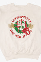 Vintage "University Of The North Pole" Ugly Christmas Raglan Sweatshirt (1980s)