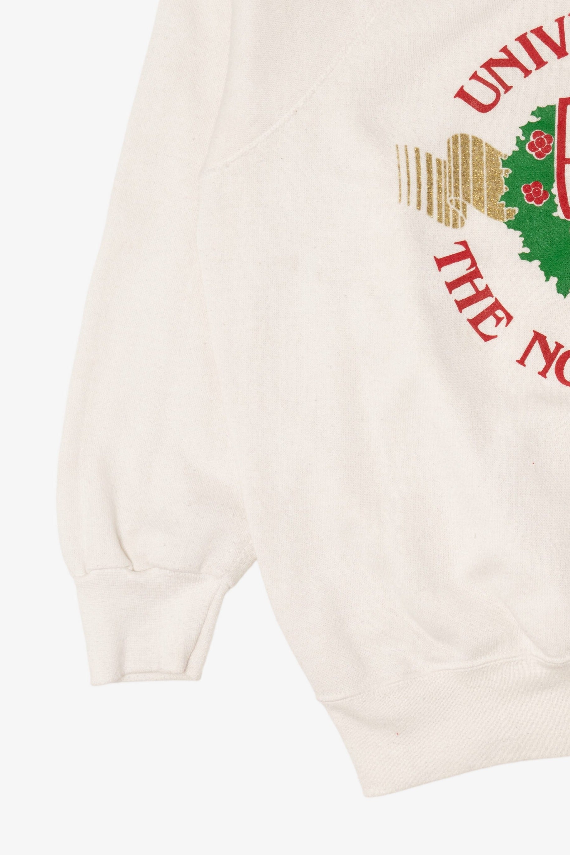 Vintage "University Of The North Pole" Ugly Christmas Raglan Sweatshirt (1980s)